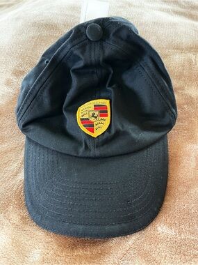 Porsche Design Driver’s Selection Black Canvas Ball Cap with Embroidered Crest